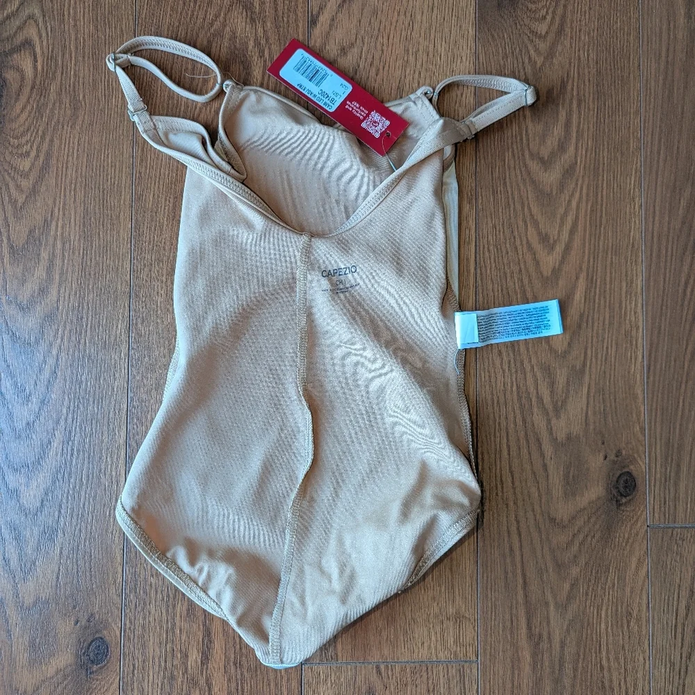 Capezio Camisole Leotard w/ Adjustable Straps Light Suntan Children's Large NWT